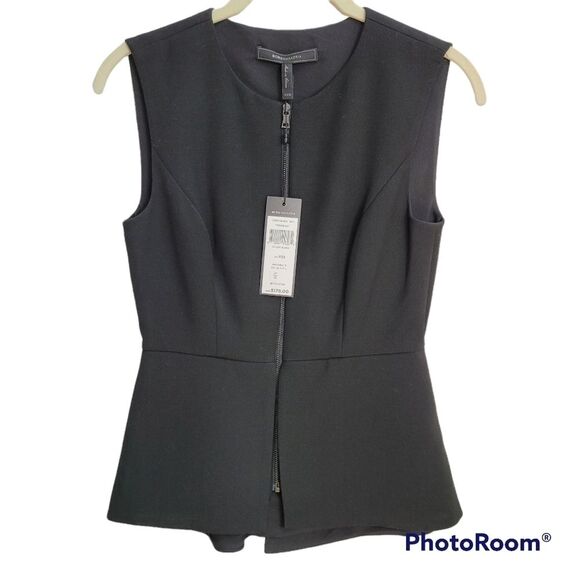 BCBGMaxAzria Abrielle Zip-Front Peplum Top SIZE XXS - Picture 4 of 14